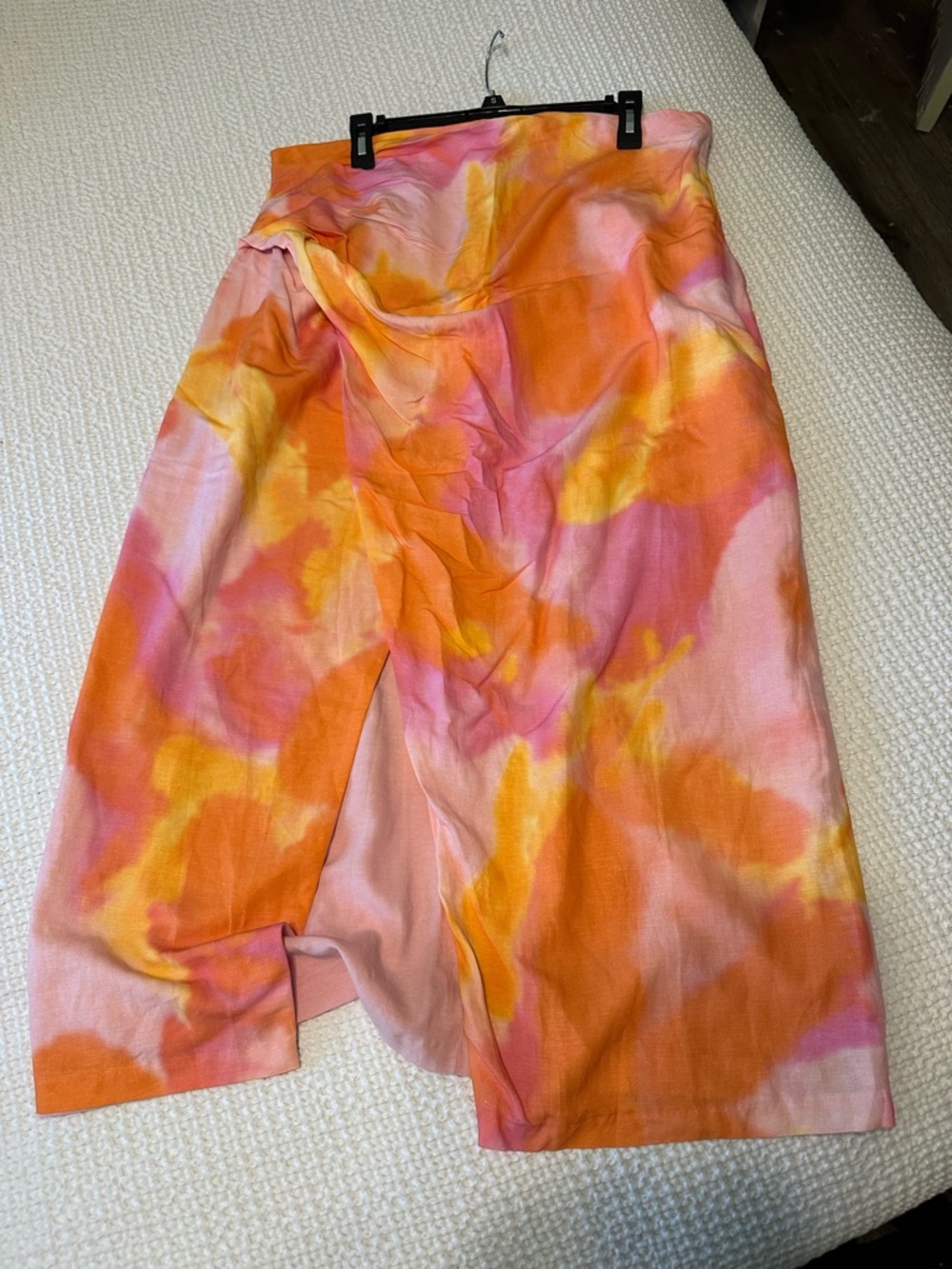 Osos Tie-Dye Midi Skirt in Orange, Pink & Yellow. Fully lined P2P